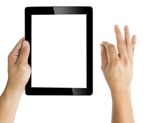 hand with tablet