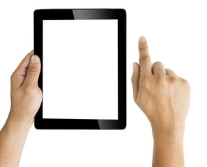 hand with tablet