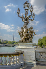 Fototapeta na wymiar Eiffel Tower view from Pont Alexandre III