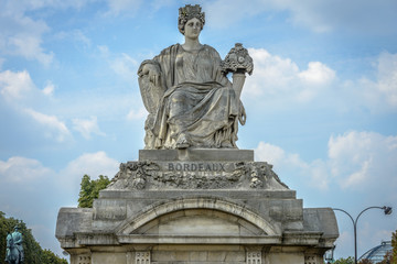 Fototapeta na wymiar Statue representing Bordeaux, Place de la Concorde, Paris