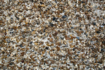 Revêtement crépi graviers et coquillages