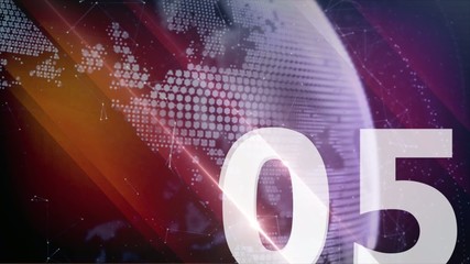 spinning digital Earth with binary code and countdown numbers - Powered by Adobe