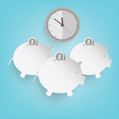 Piggy bank, vector illustration