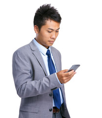 Businessman use mobile phone