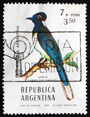 Postage stamp Argentina 1976 Plushcrested Jay, Bird