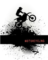 biker on grunge background - obrazy, fototapety, plakaty