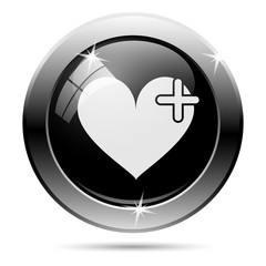 Heart with cross icon