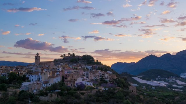 Mountain village sunrise
