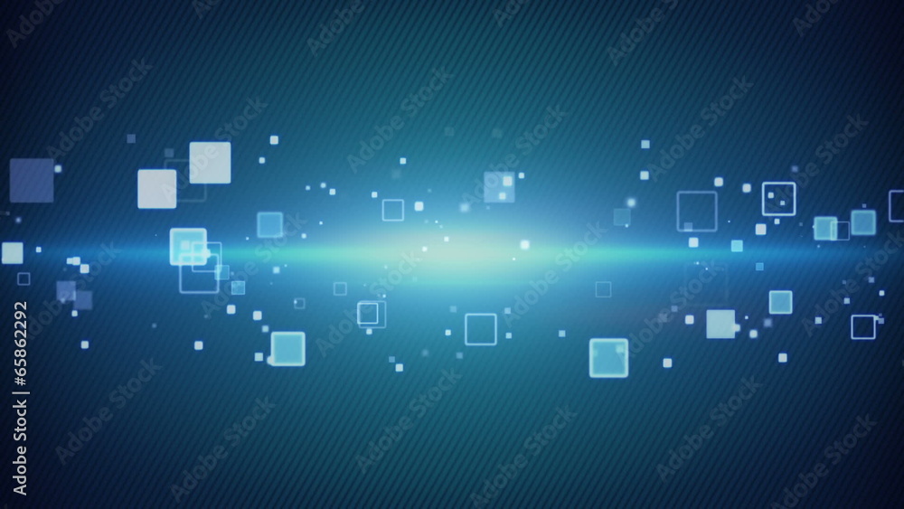 Poster flying squares on striped background loop
