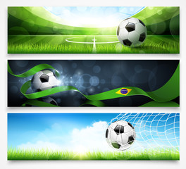 Naklejka premium Set of football banners. Vector