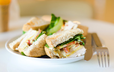 Group of club sandwiches