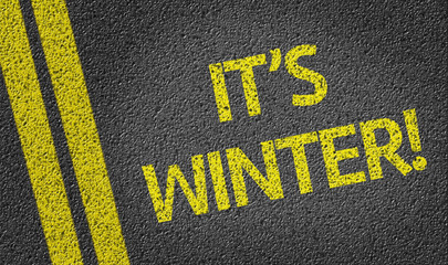It's Winter written on the road