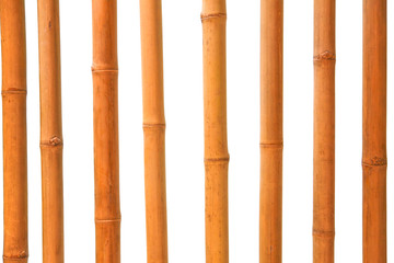 Bamboo sticks on white background