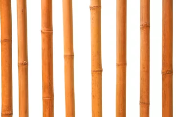 Poster Bambou Bamboo sticks on white background
