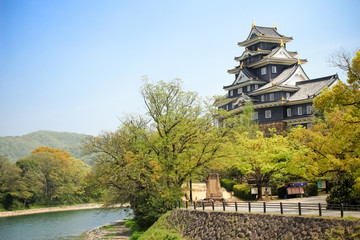 Fototapeta na wymiar Okayama Castle or Crow Castle in Okayama, Japan
