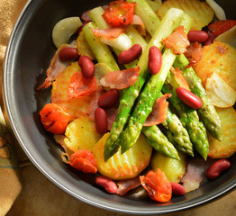 Asparagus meal close up