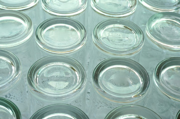 Bottom of empty glass upside down