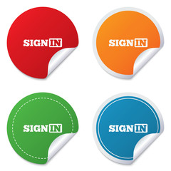 Sign in icon. Join symbol.