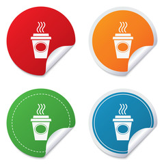 Take a Coffee sign icon. Hot Coffee cup.