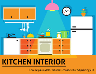 Kitchen interior poster