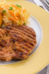 Steak with rice stuffed peppers