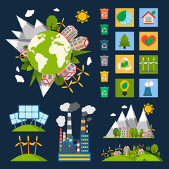 Ecology symbols set