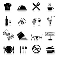 Restaurant Icons Black