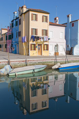 Fototapeta na wymiar Venice - Houses over the canal from Burano island