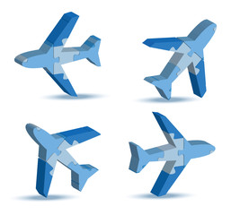 airport airplane icon in puzzle