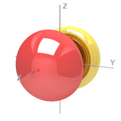 Shape of the 4Px atomic orbital on white background. Available o