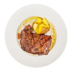 veal steak with grilled potato