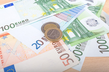 international money euro banknotes and coins