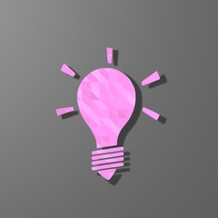 Fototapeta premium pink low poly idea sign