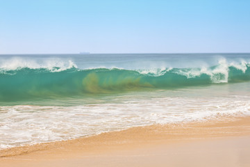 Seascape shore and wave
