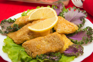 Fish dish - fried fish fillet.