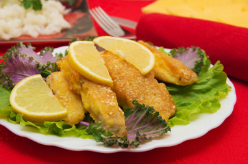 Fish dish - fried fish fillet.