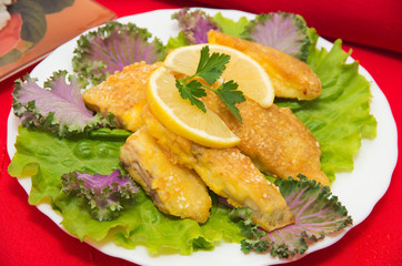 Fish dish - fried fish fillet.