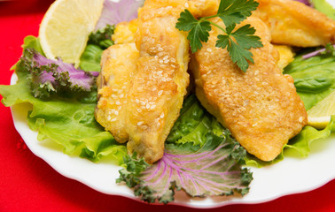 Fish dish - fried fish fillet.