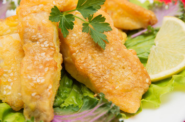 Fish dish - fried fish fillet.