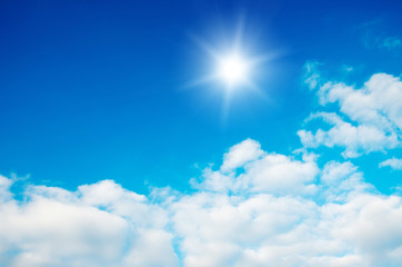 Obraz na płótnie Canvas Blue sky,white clouds and sun.