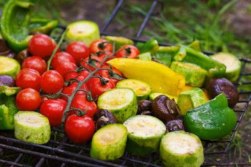 Fresh vegetables for grilling outdoors