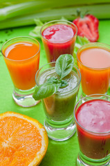 Colorful smoothies