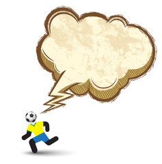 Soccer icons character with Speech Bubble. Vector Illustration