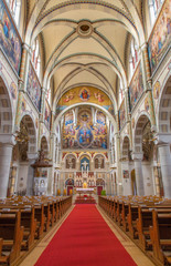 Fototapeta na wymiar Vienna - Nave of Carmelites church in Dobling.