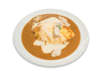 Creamed chicken omelet curry