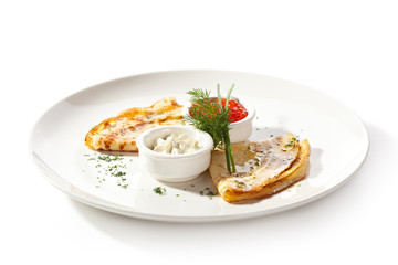 Pancakes with Red Caviar