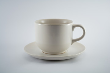 empty coffee cup on white background