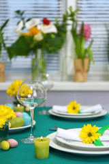 Beautiful holiday Easter table setting