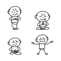 hand drawing cartoon character happy kids