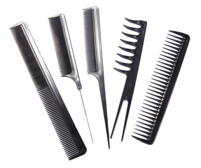 Professional combs isolated on white
